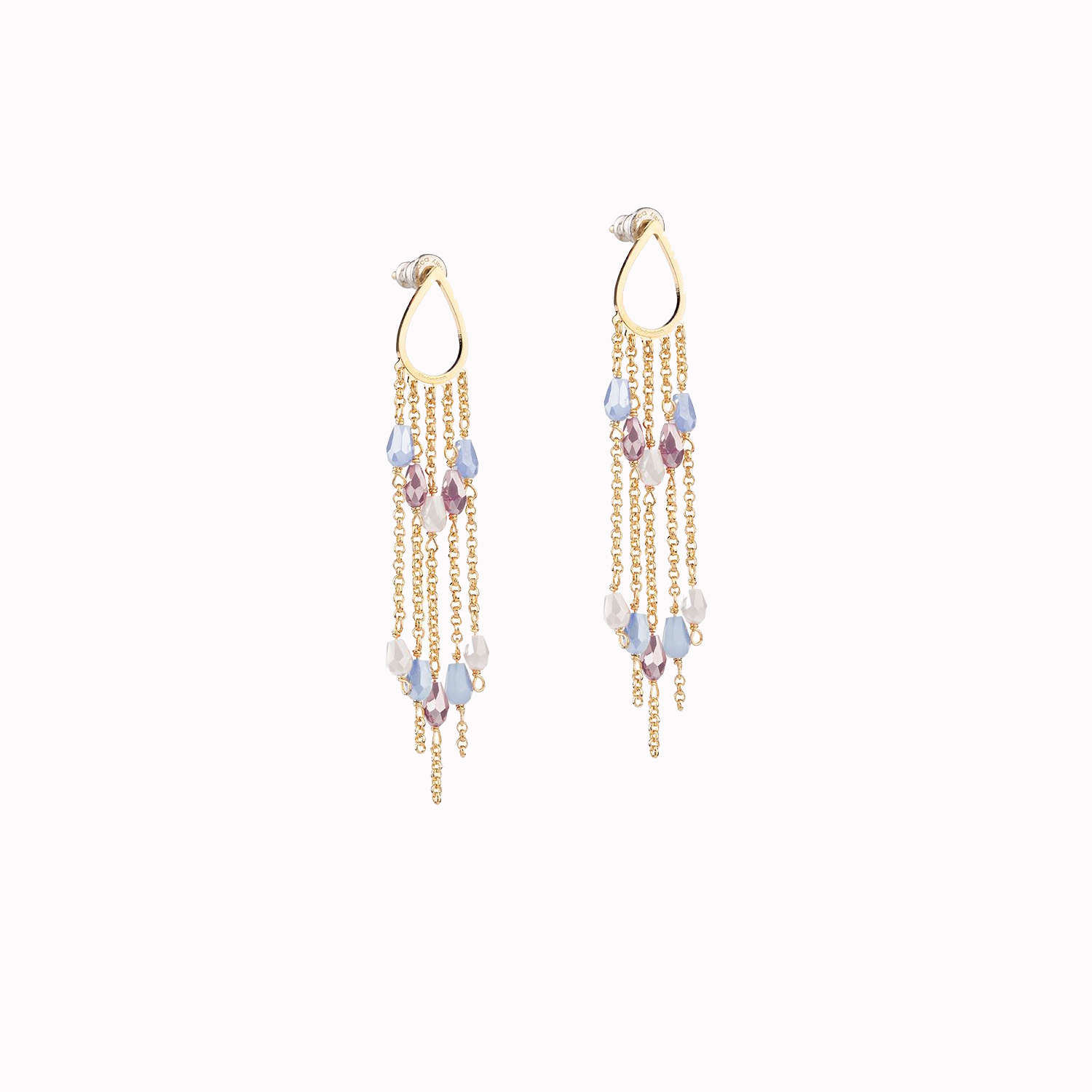 Tulipe warrings with zircons and natural stones